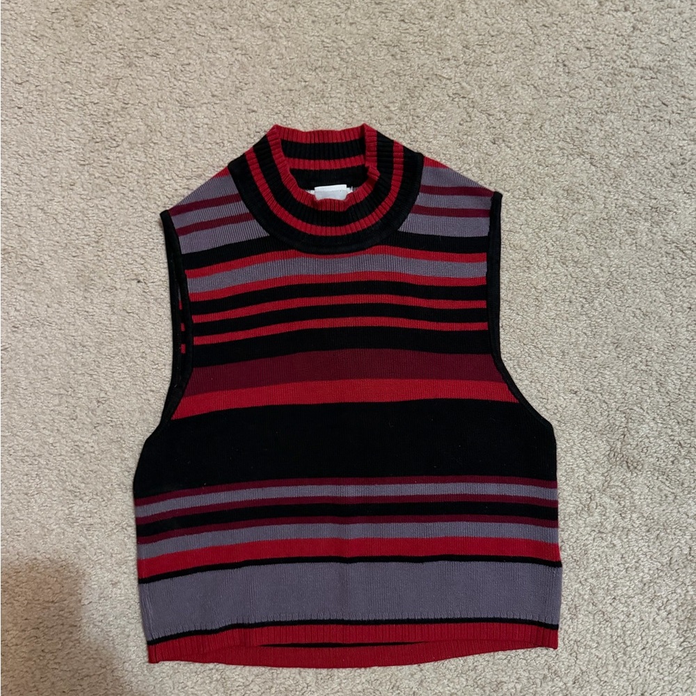 Striped Sleeveless Knit Top